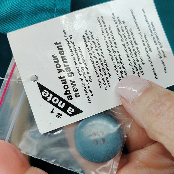 Woman Within Green Button Up Jacket Peacoat Style Pleated Back Size Medium - Picture 4 of 7